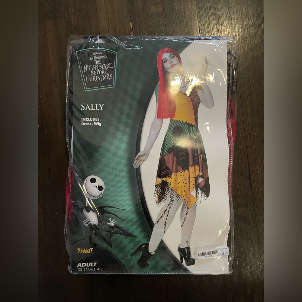 Nightmare before Christmas Sally costume with red wig size S